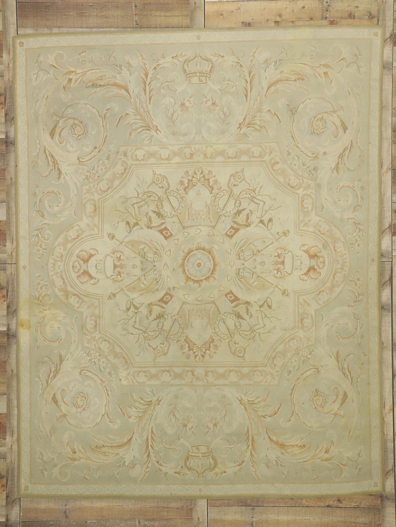 8 x 10 Vintage Aubusson Style Rug 76744