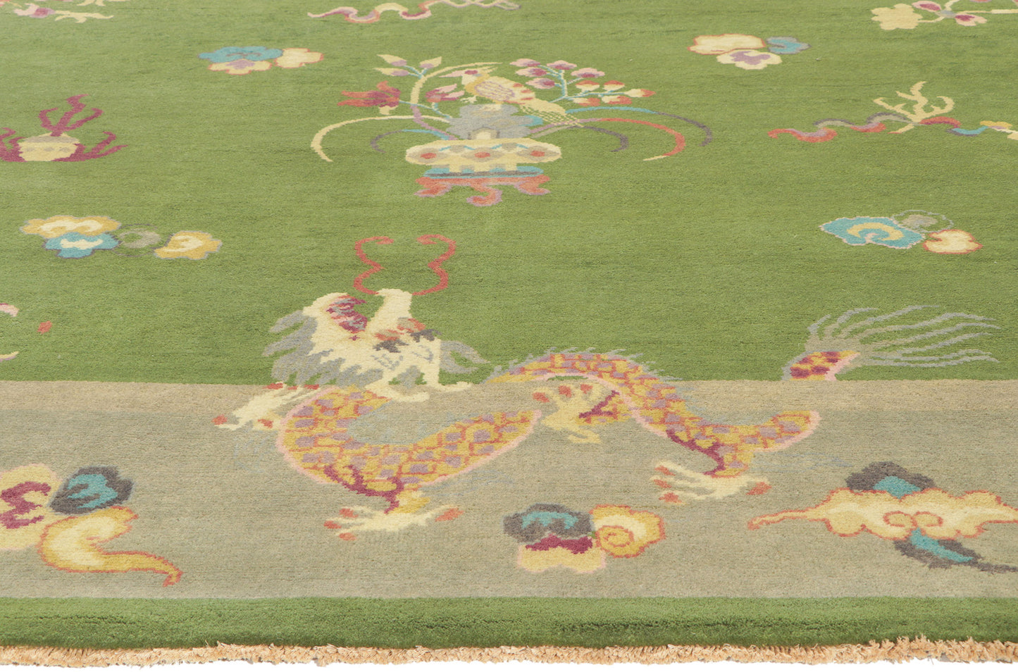8 x 10 Modern Green Chinese Art Deco Rug 30922