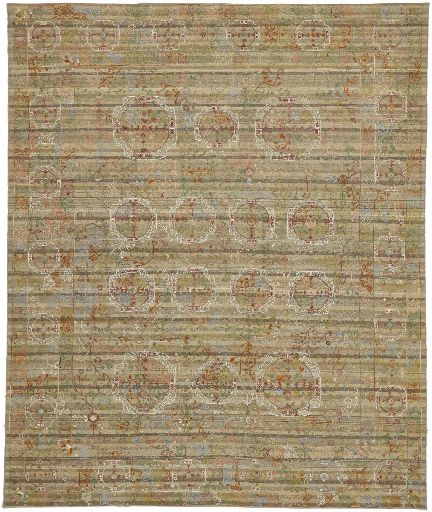 8 x 9 Vintage Uzbek Afghan Kilim Rug 80099