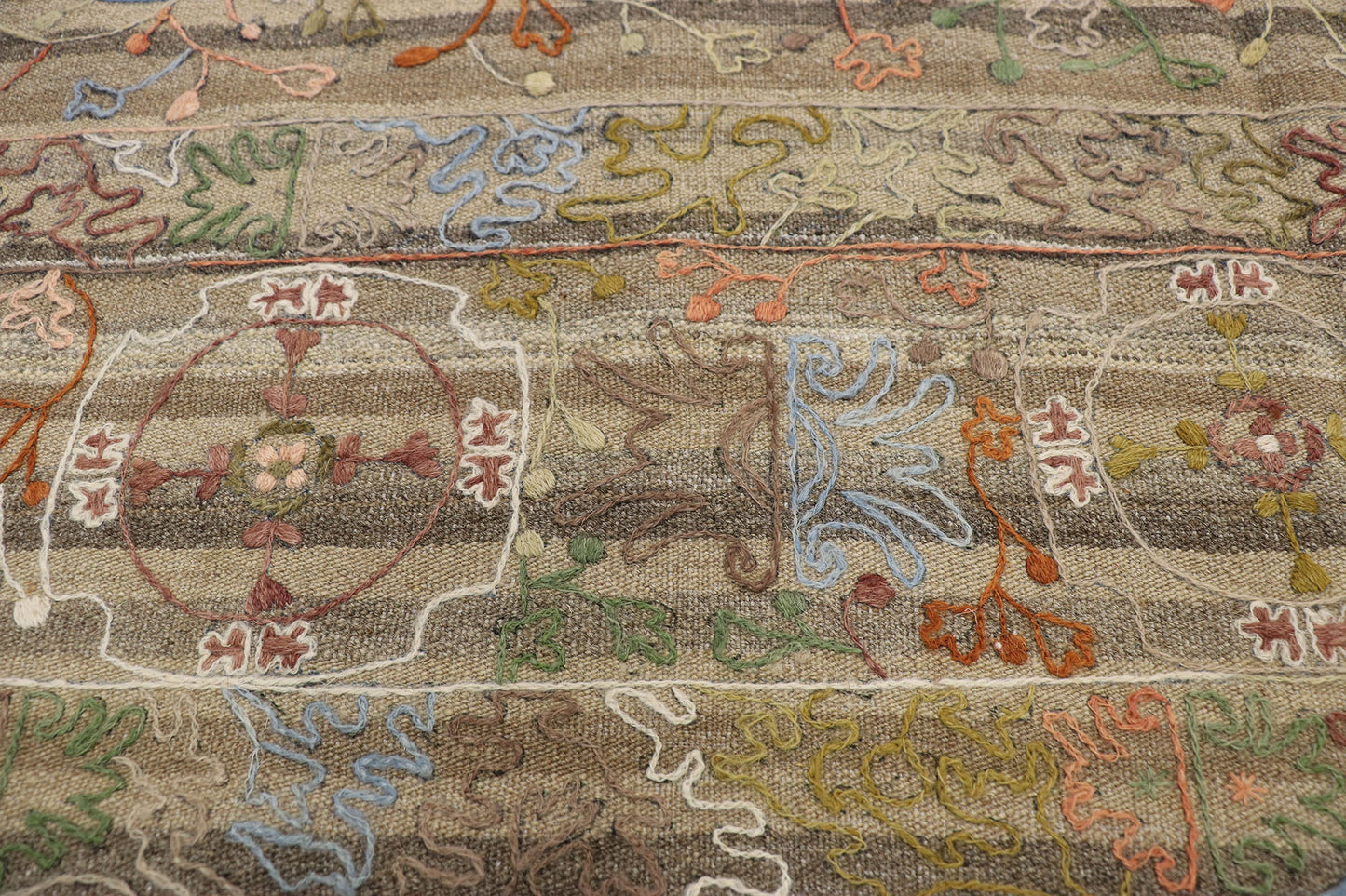 8 x 9 Vintage Uzbek Afghan Kilim Rug 80099
