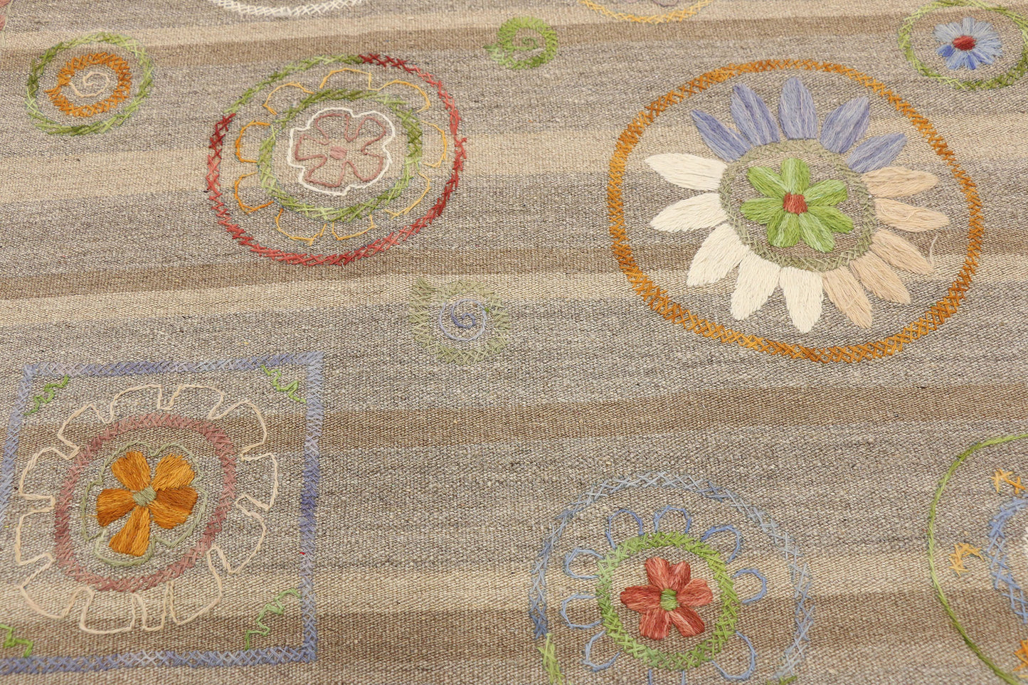 5 x 8 Vintage Uzbek Afghan Kilim Rug 80109