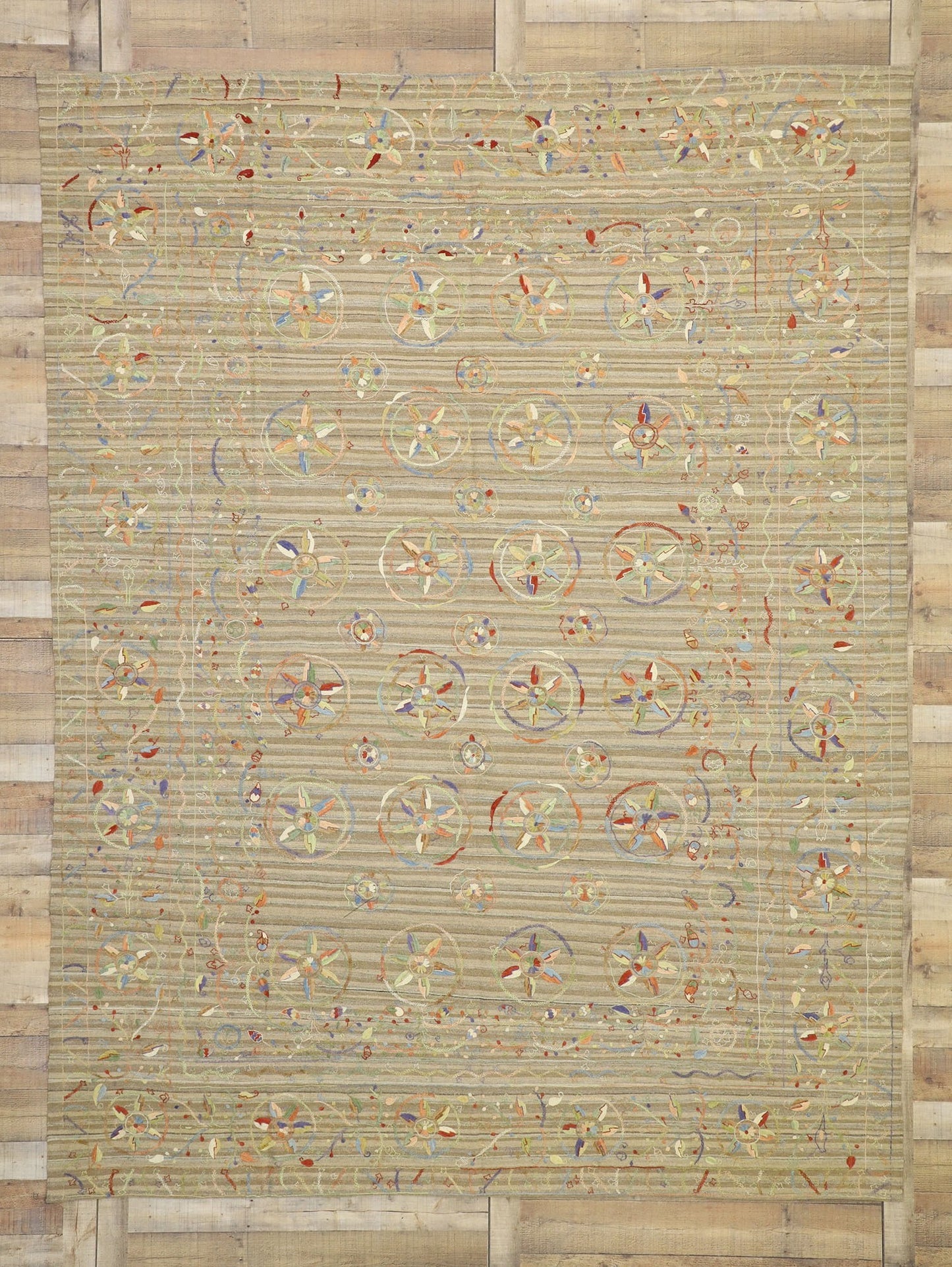 9 x 12 Vintage Uzbek Afghan Kilim Rug 80111