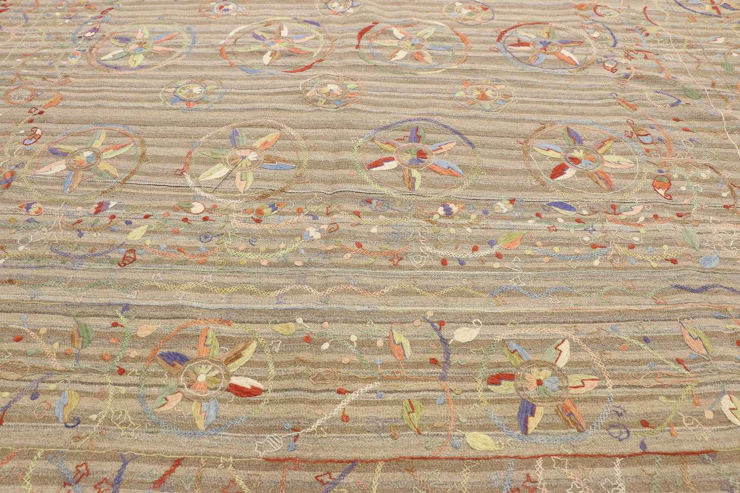 9 x 12 Vintage Uzbek Afghan Kilim Rug 80111