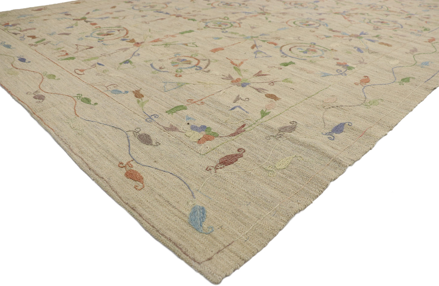 7 x 9 Vintage Uzbek Afghan Kilim Rug 80112