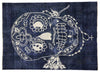 8 x 11 Distressed Vintage Blue Overdyed Skull Rug 80273
