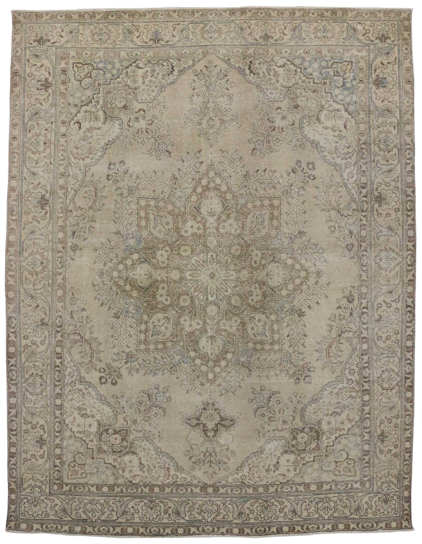 10 x 13 Vintage Persian Tabriz Rug 80305