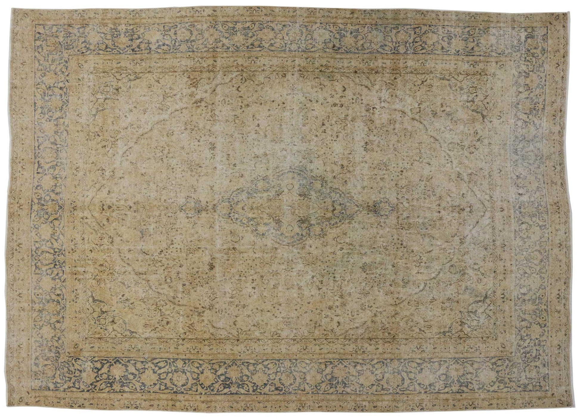 9 x 13 Vintage Persian Kerman Rug 80312