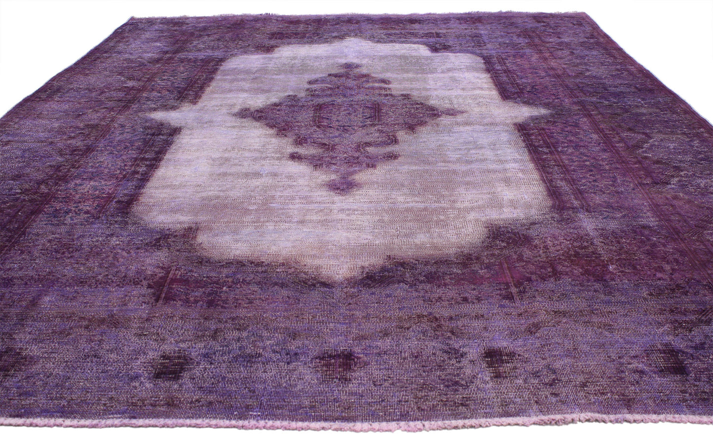 8 x 11 Vintage Distressed Purple Overdyed Rug 80413