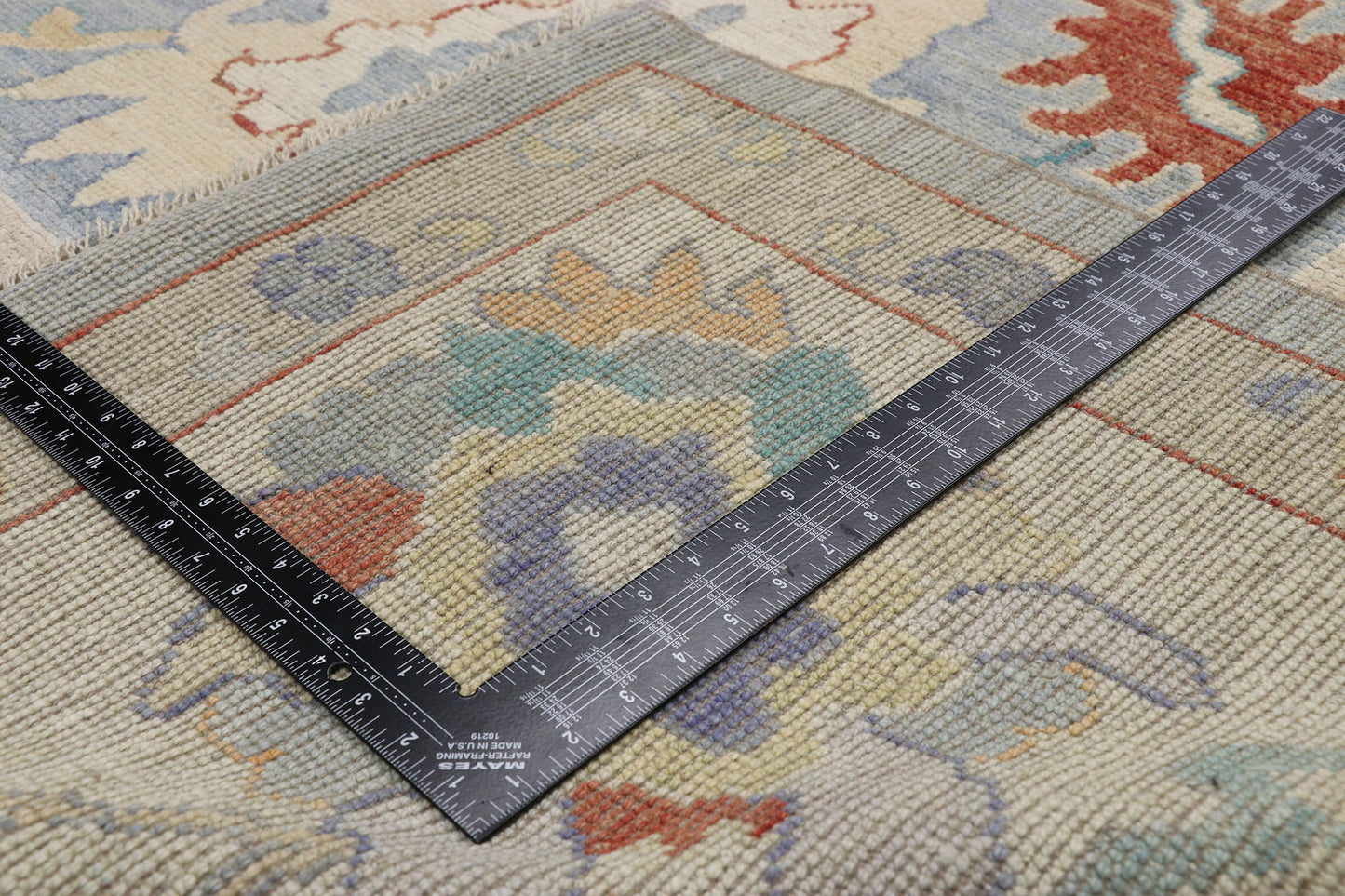9 x 12 Colorful Blue Oushak Rug 80551