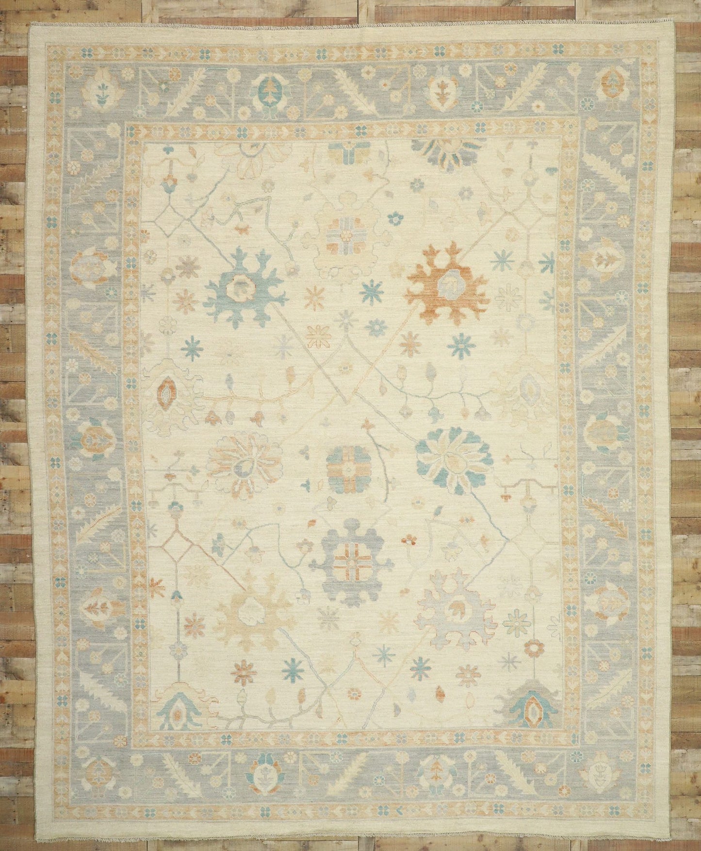 12 x 15 Earth-Tone Oushak Rug 80557