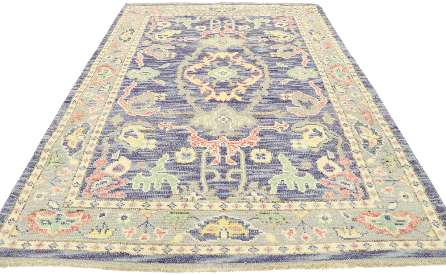 4 x 6 Colorful Purple Oushak Rug 80594