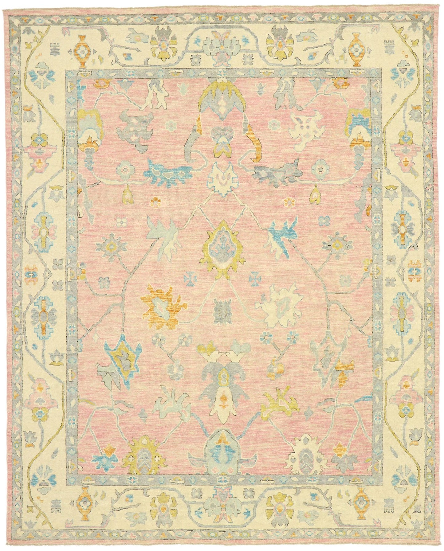 8 x 10 Contemporary Pink Oushak Rug 80595