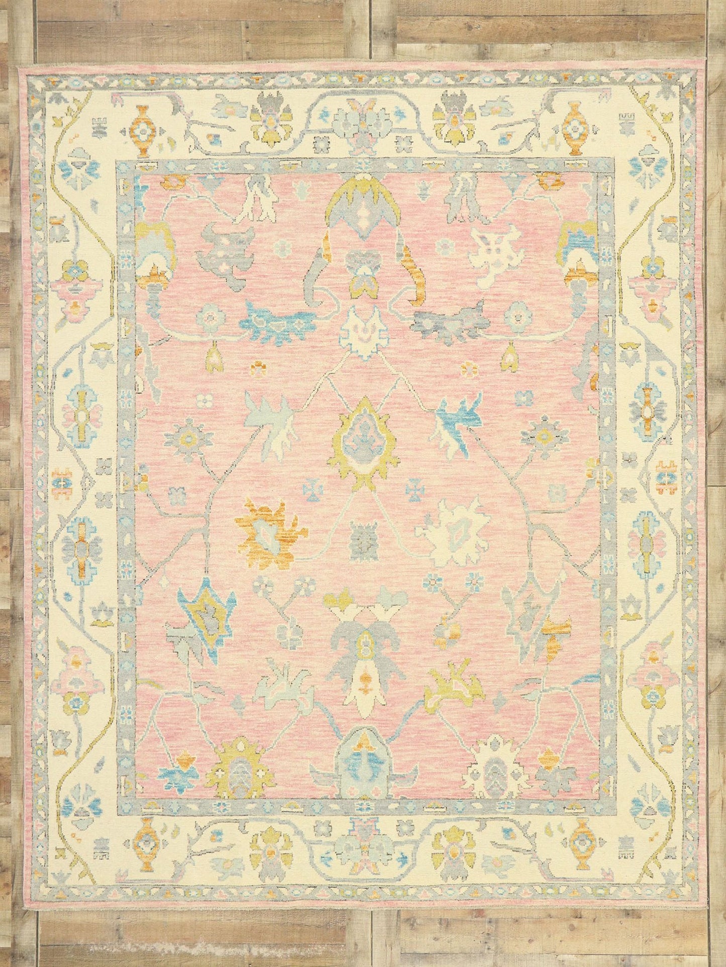 8 x 10 Contemporary Pink Oushak Rug 80595