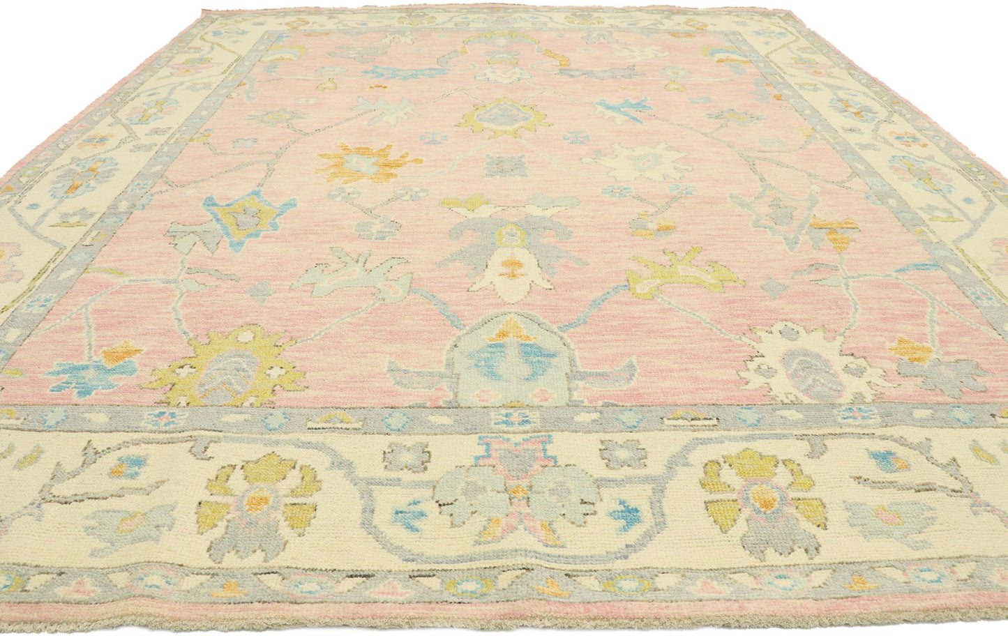 8 x 10 Contemporary Pink Oushak Rug 80595