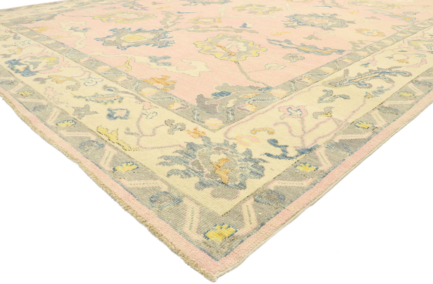 9 x 12 Colorful Pink Oushak Rug 80597