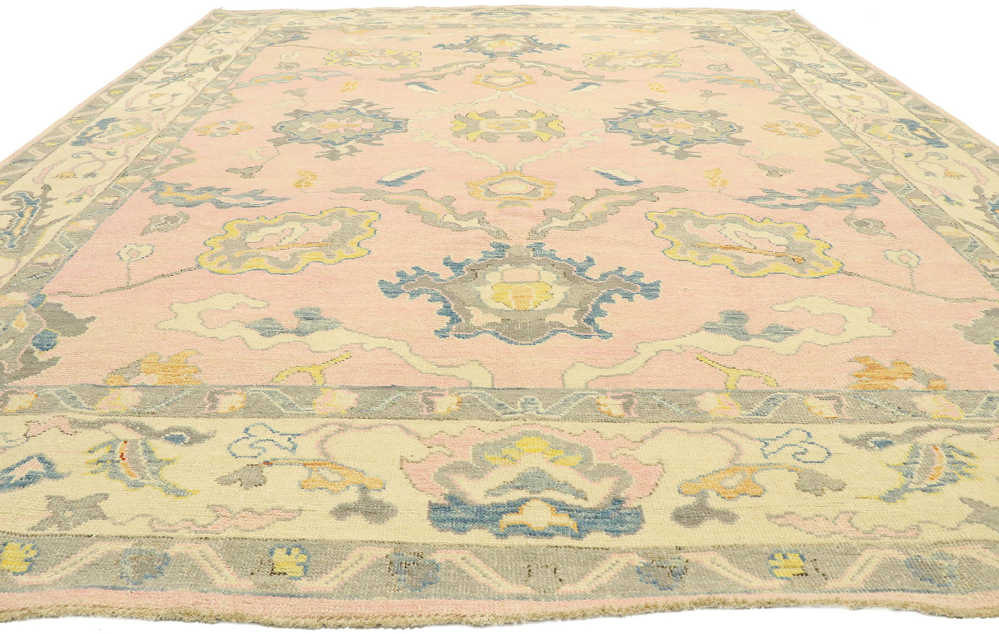 9 x 12 Colorful Pink Oushak Rug 80597