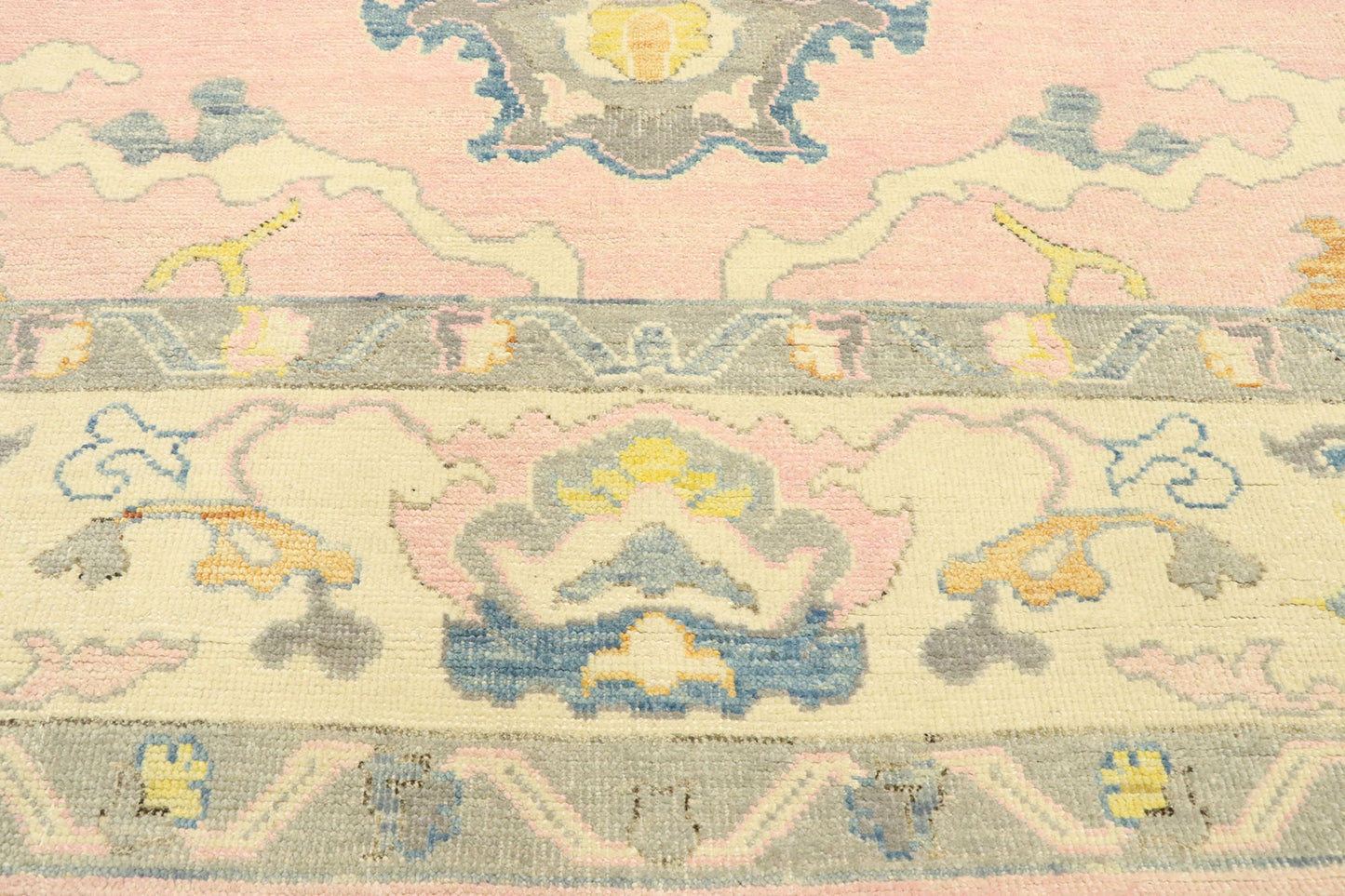 9 x 12 Colorful Pink Oushak Rug 80597