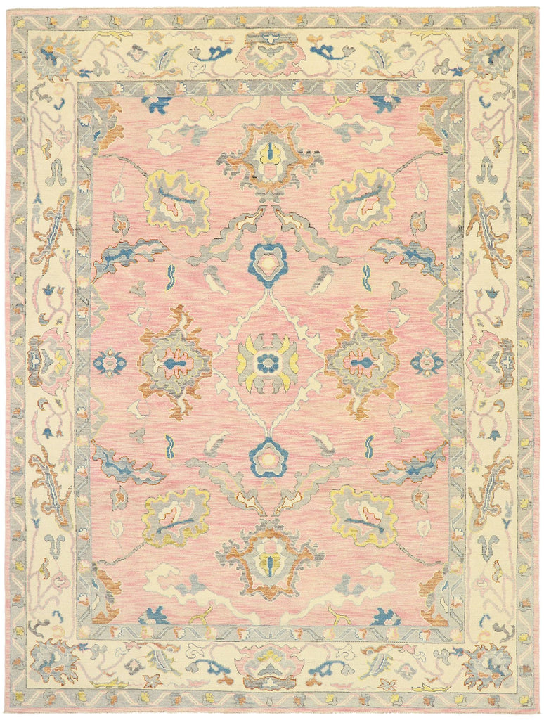 9 x 12 Contemporary Pink Oushak Rug 80604