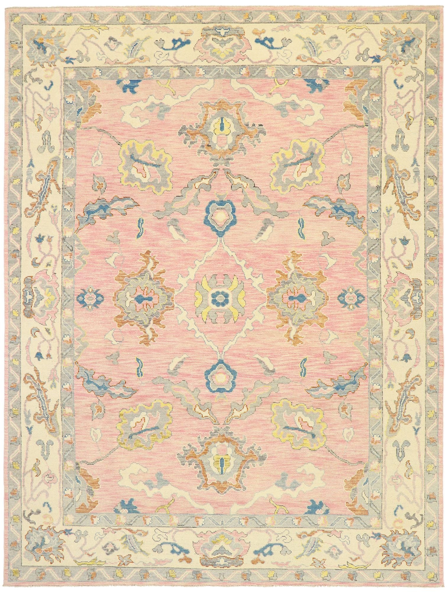 9 x 12 Contemporary Pink Oushak Rug 80604