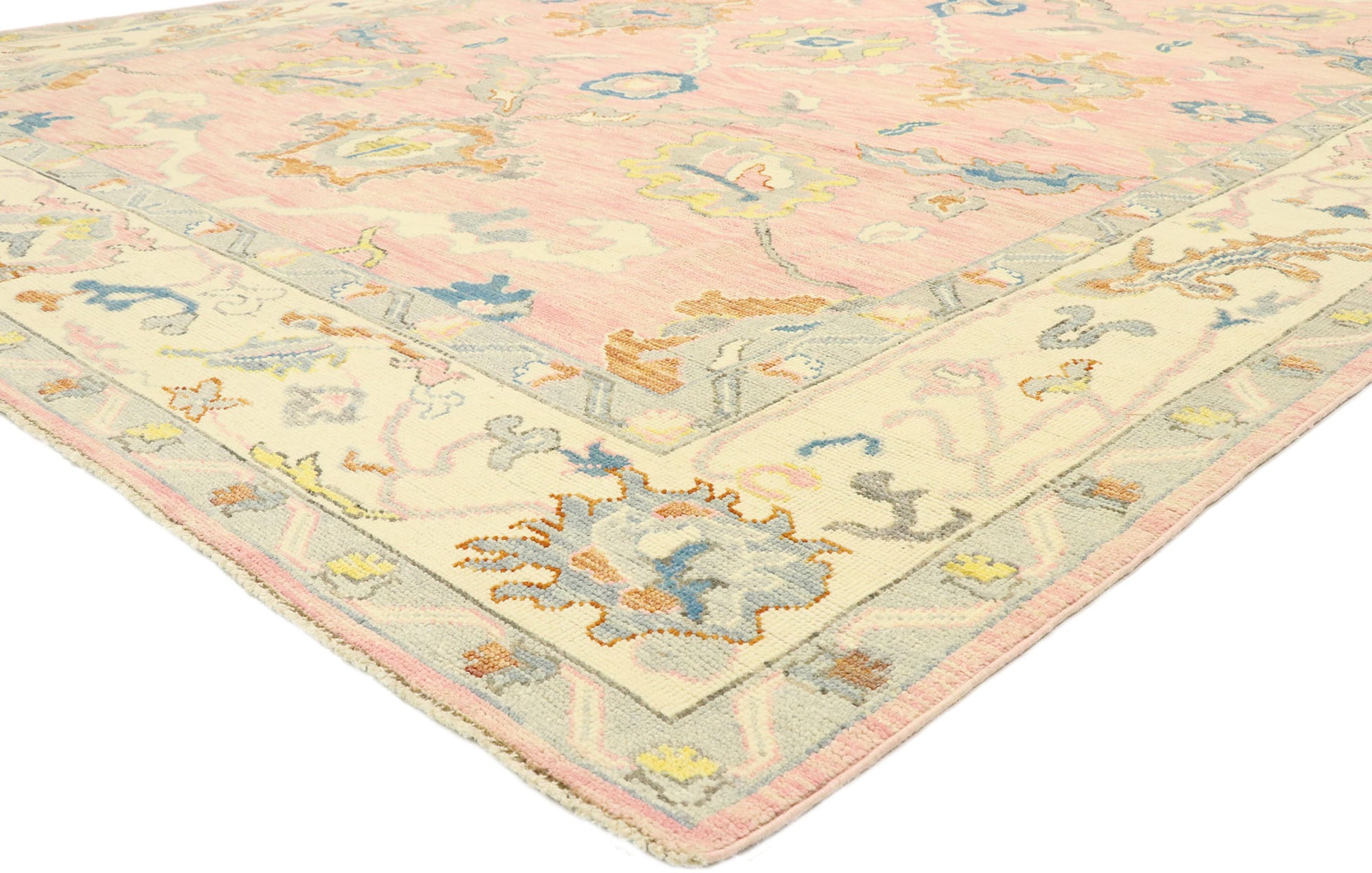 9 x 12 Contemporary Pink Oushak Rug 80604