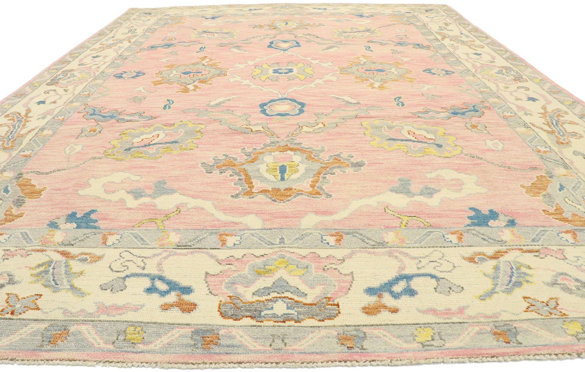 9 x 12 Contemporary Pink Oushak Rug 80604