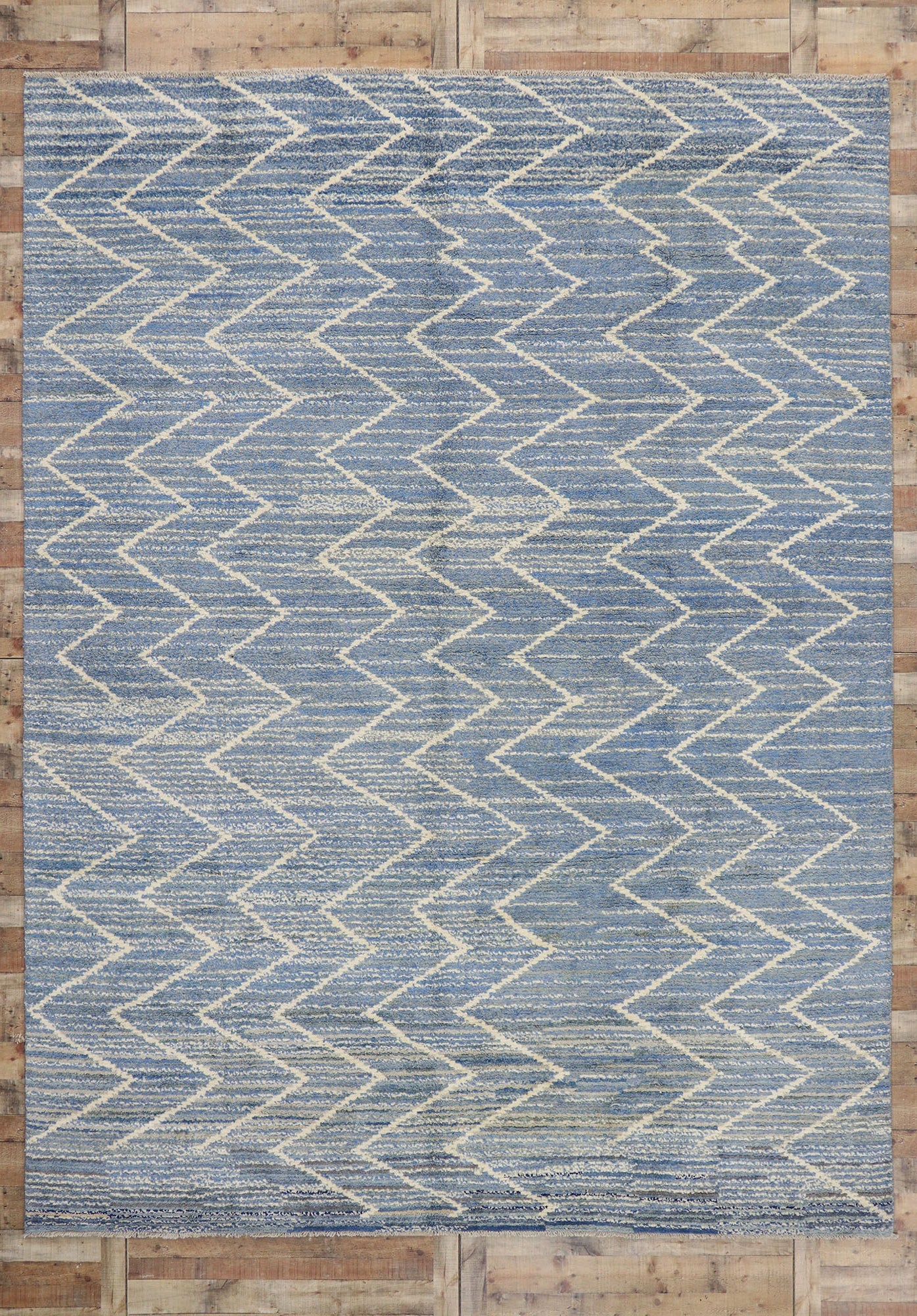 10 x 14 Modern Blue Moroccan Rug 80642