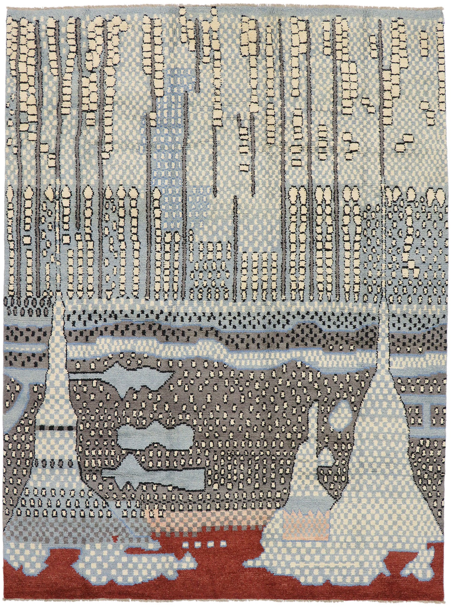 10 x 14 Modern Moroccan Area Rug 80644