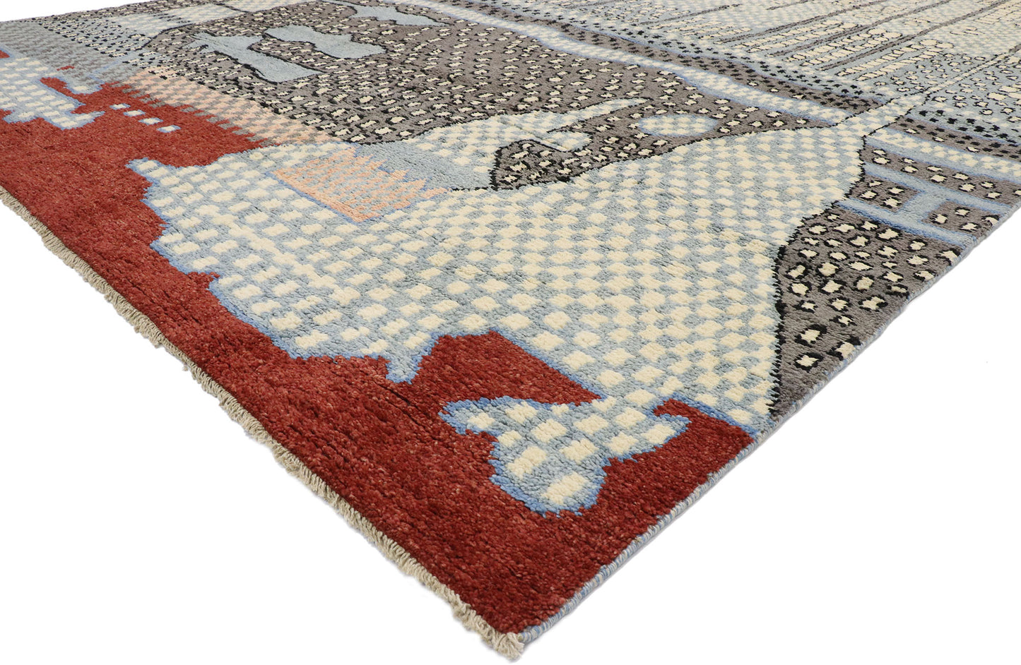 10 x 14 Modern Moroccan Area Rug 80644