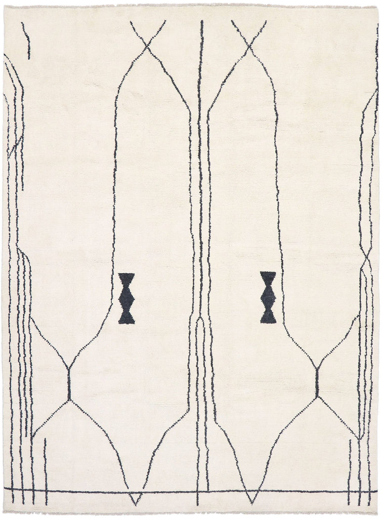 10 x 14 Black and White Moroccan Rug 80648