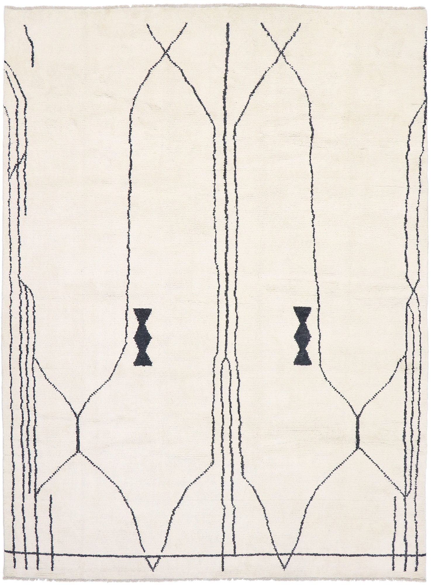 10 x 14 Black and White Moroccan Rug 80648