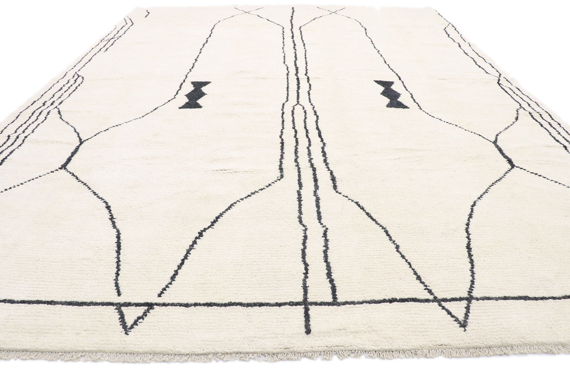 10 x 14 Black and White Moroccan Rug 80648