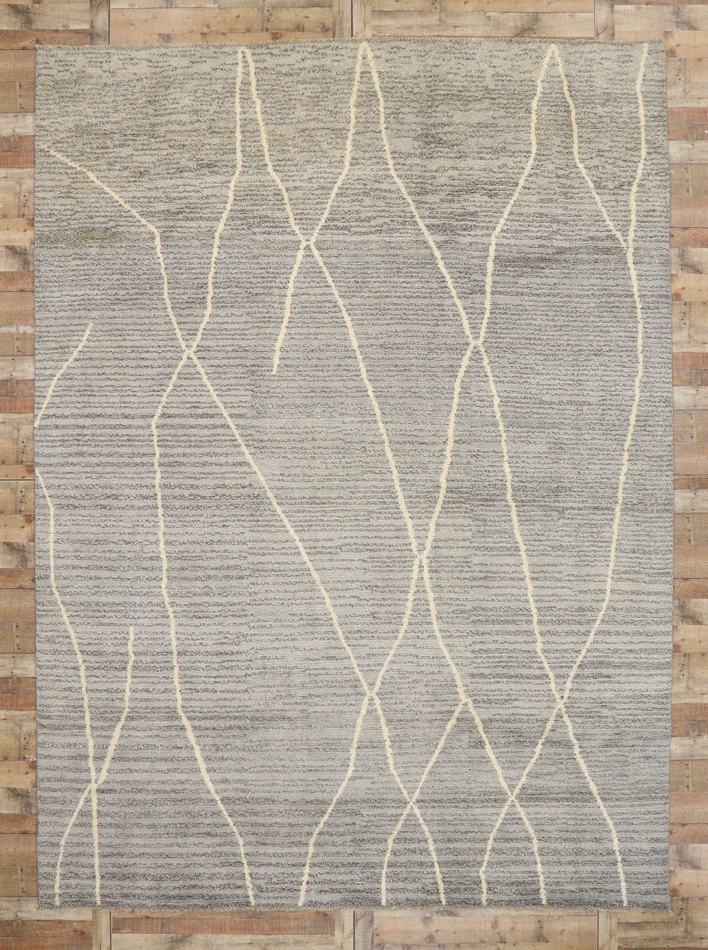 10 x 14 Modern Gray Moroccan Rug 80649