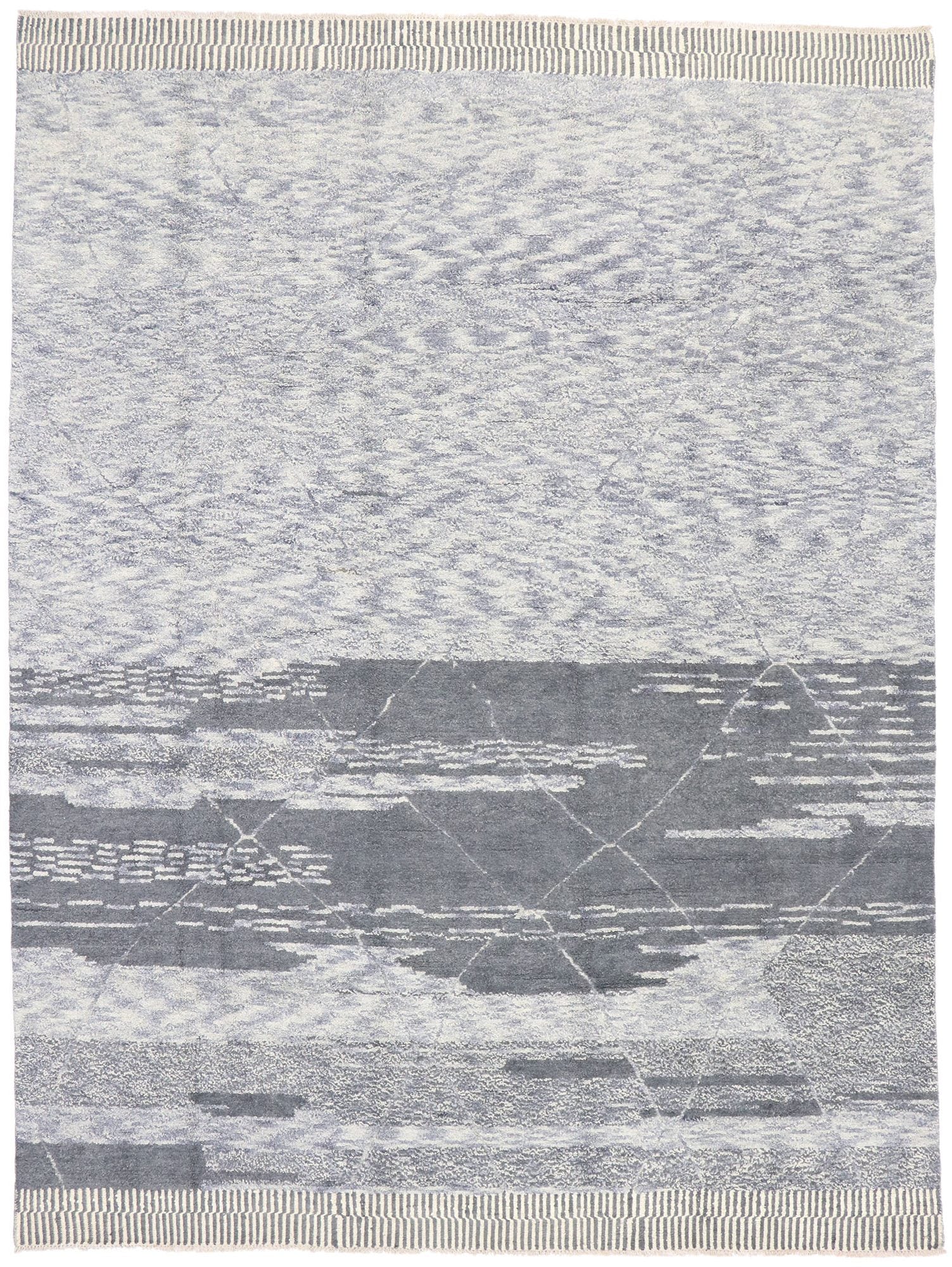 10 x 14 Modern Gray Moroccan Area Rug 80659