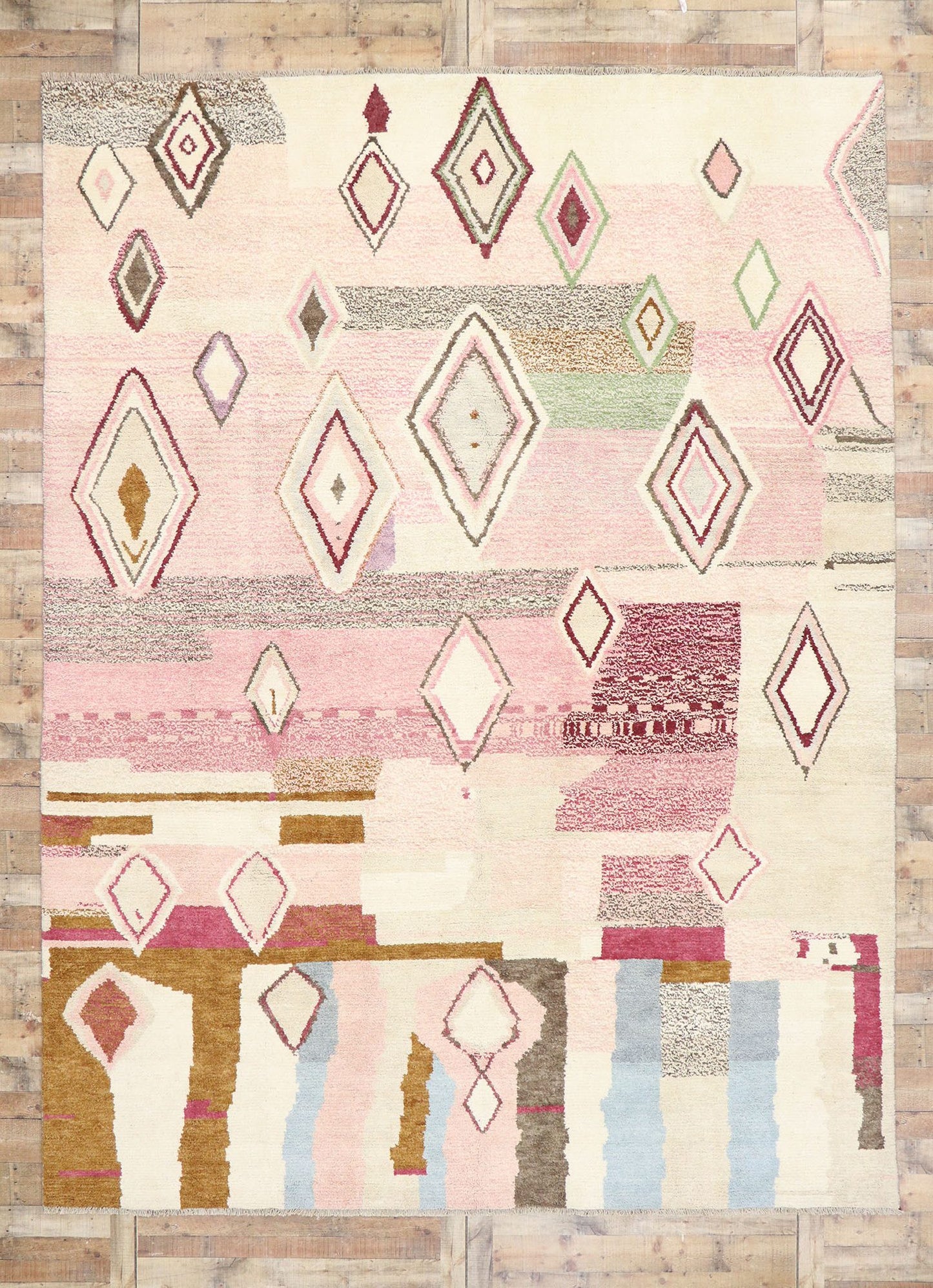 10 x 14 Contemporary Pink Moroccan Rug 80663