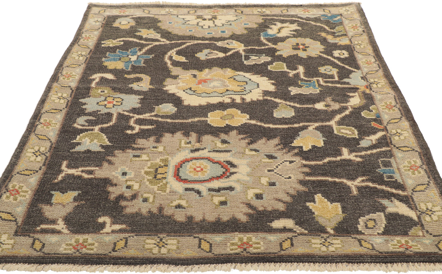 4 x 6 Earth-Tone Oushak Rug 80688