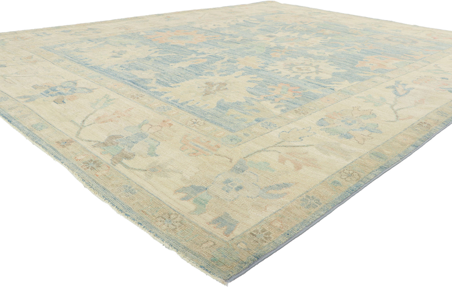 8 x 10 Colorful Blue Oushak Rug 80893