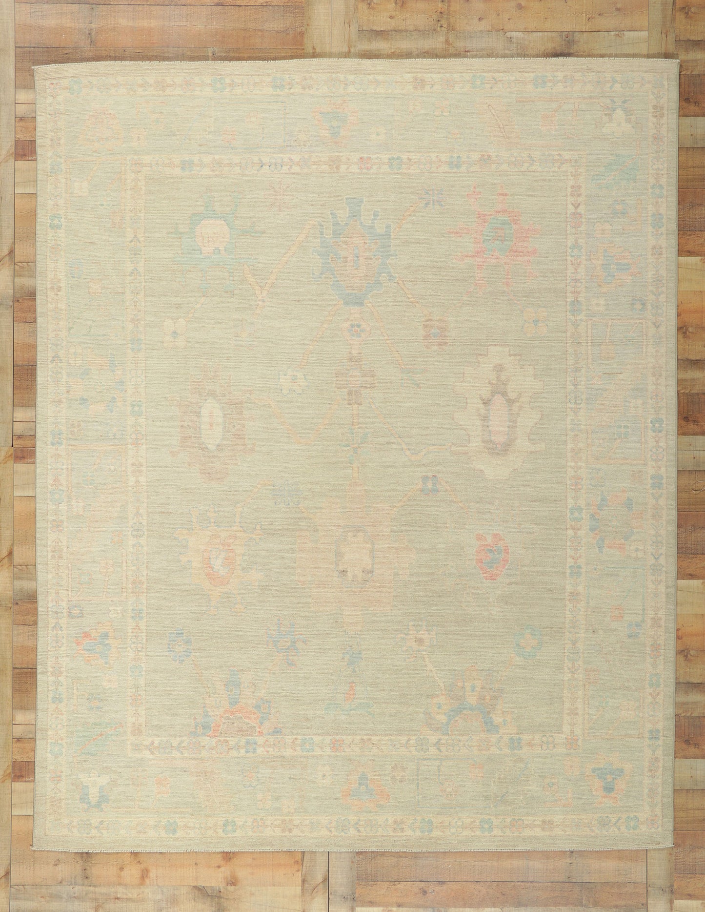 8 x 10 Colorful Pastel Oushak Rug 80899