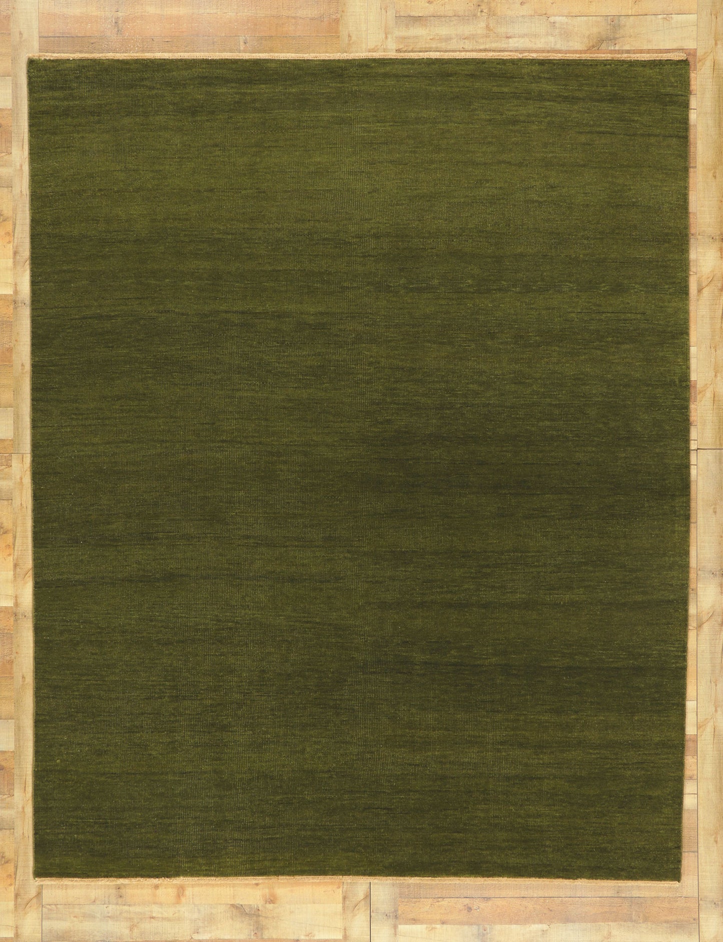 8 x 10 Solid Olive Green Modern Rug 30860