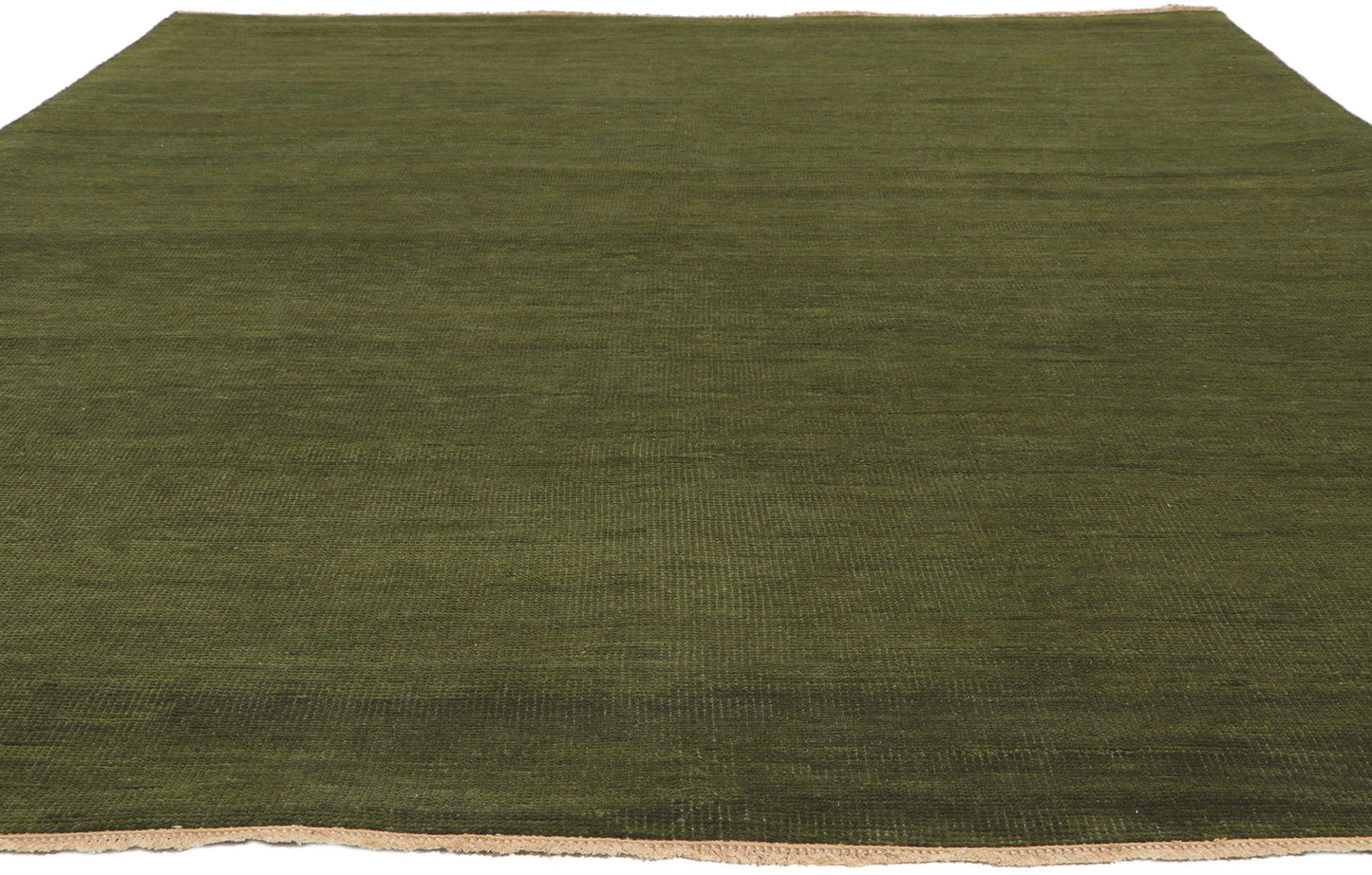 8 x 10 Solid Olive Green Modern Rug 30860