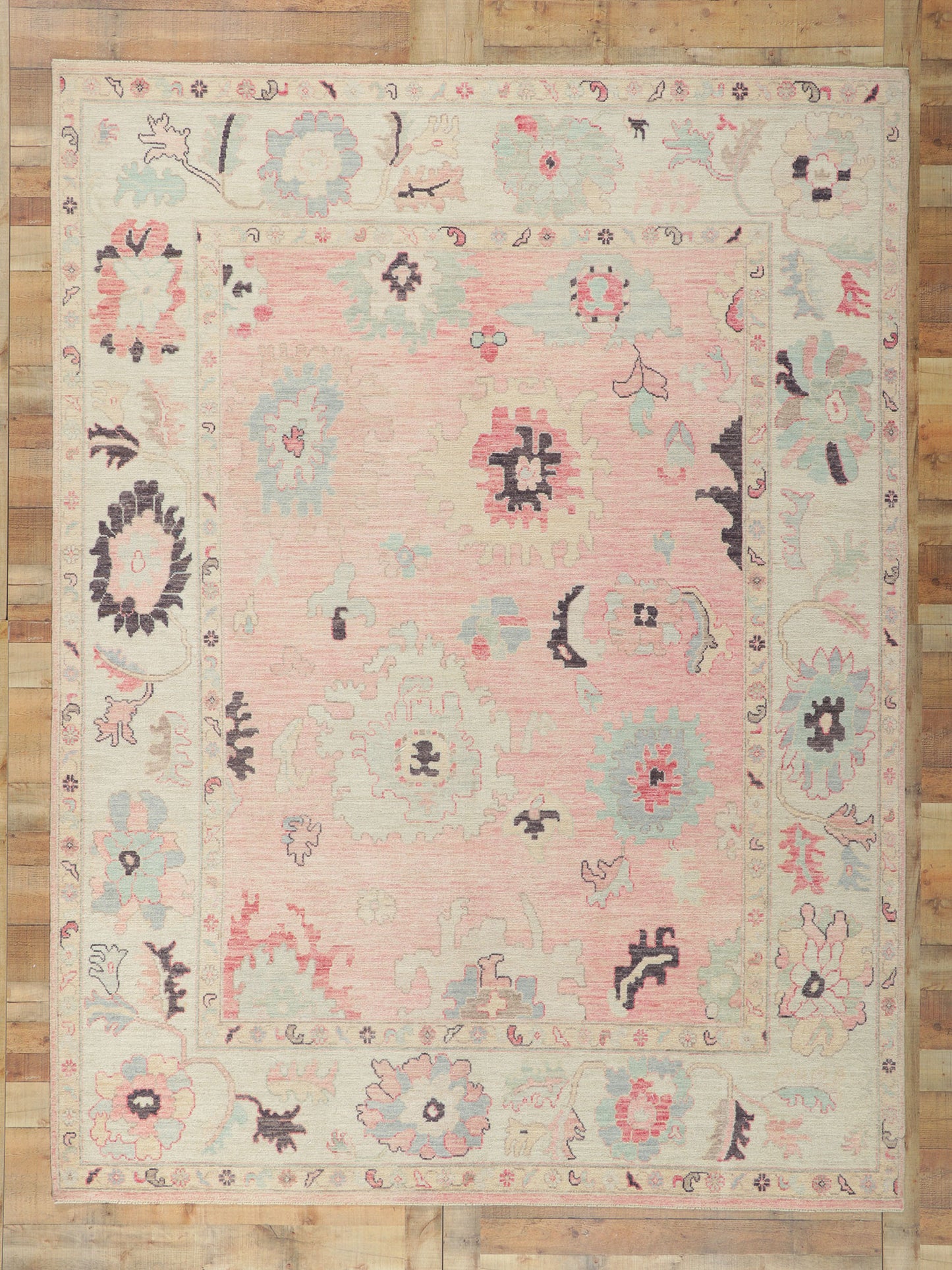 8 x 11 Colorful Pink Oushak Rug 80902