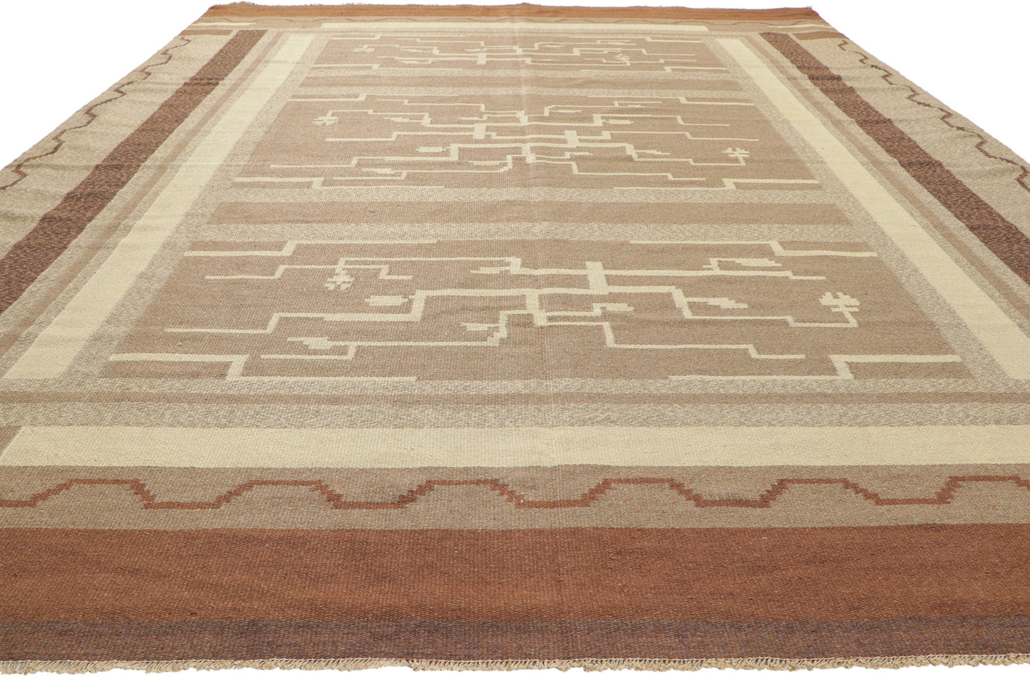 8 x 11 Vintage Finnish Flatweave Rug 78506