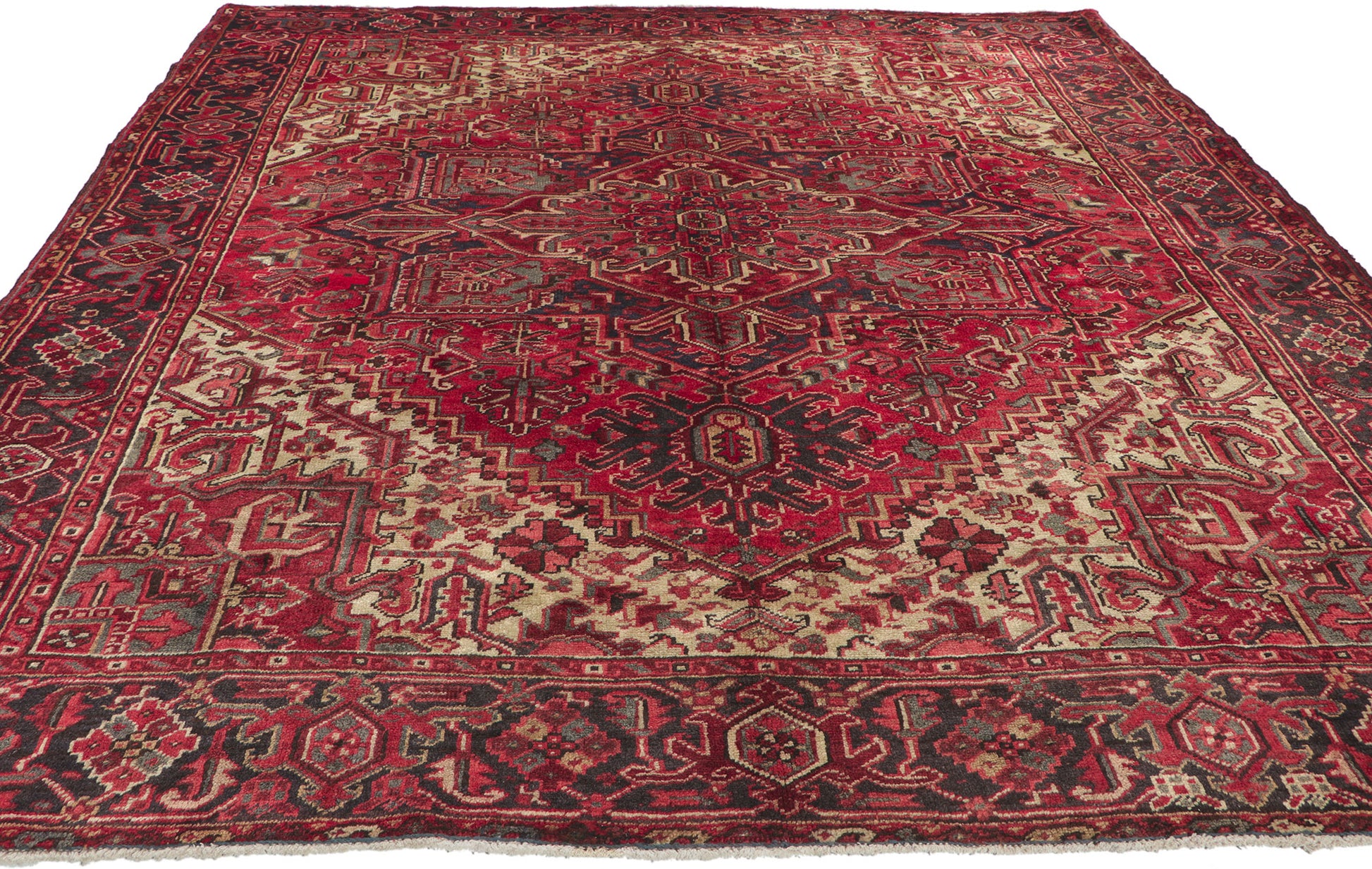 8 x 9 Vintage Persian Heriz Rug 61124