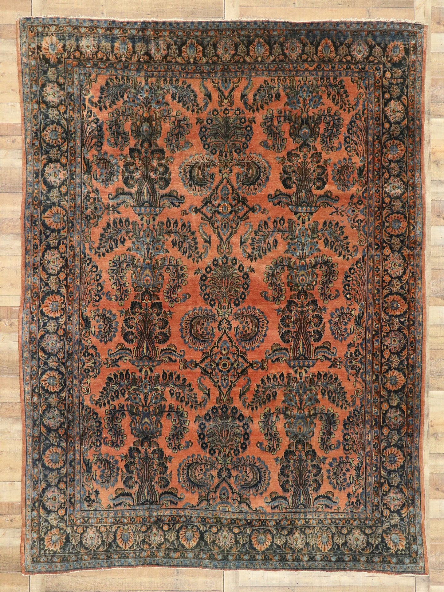 8 x 11 Antique Persian Kashan Rug 71540