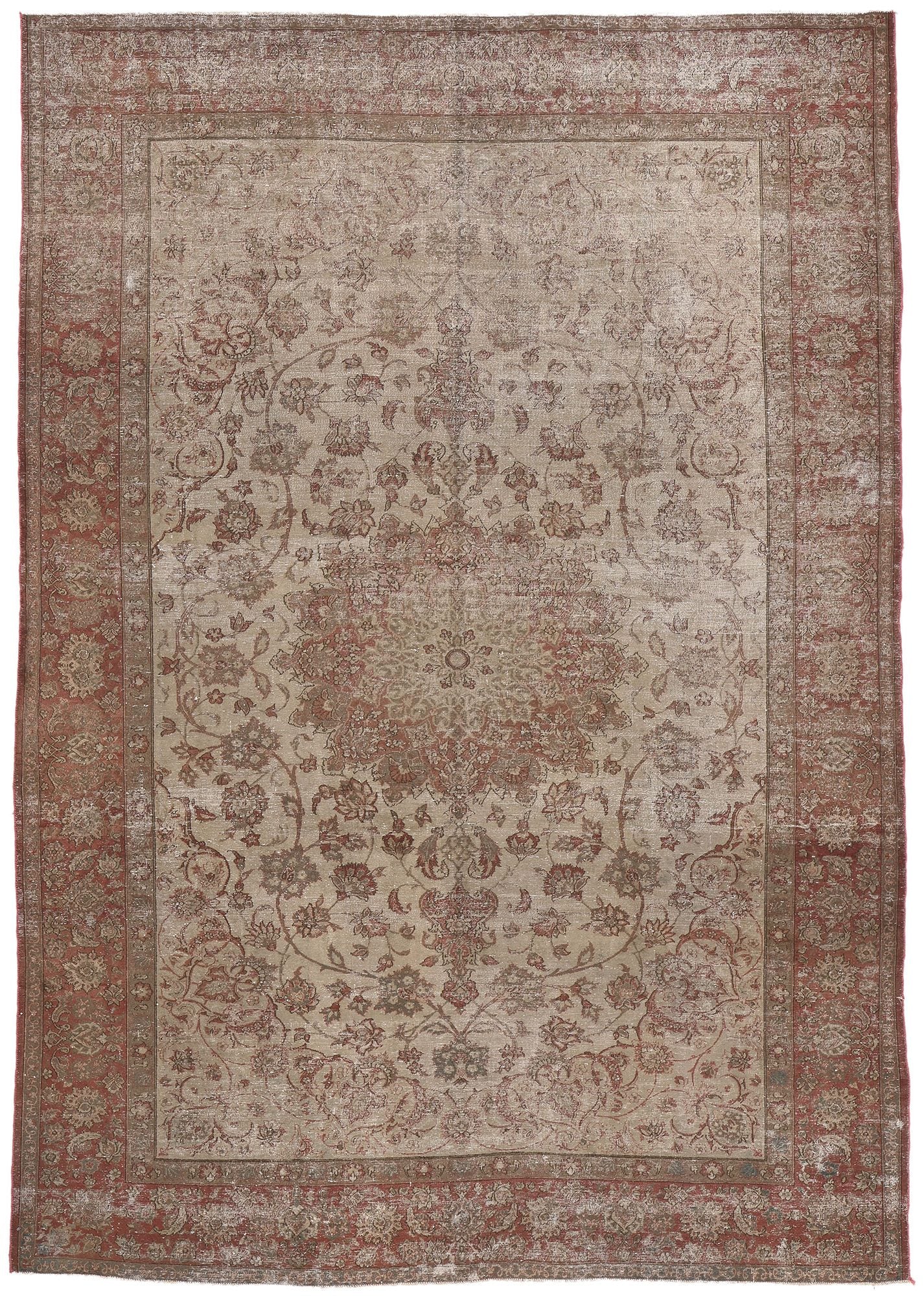 8 x 12 Vintage Persian Tabriz Rug 78585