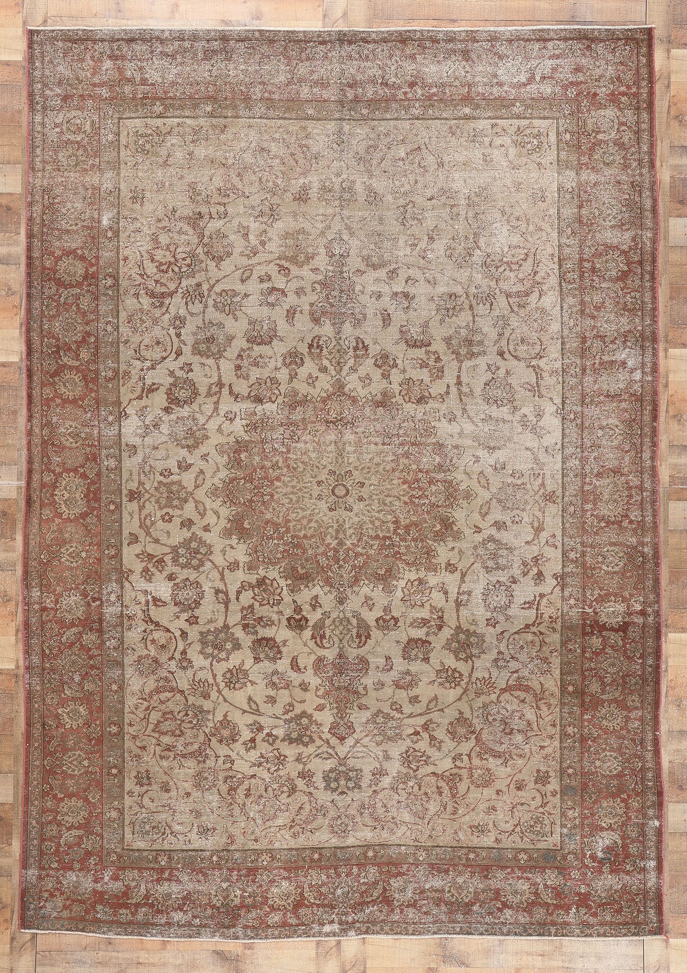 8 x 12 Vintage Persian Tabriz Rug 78585