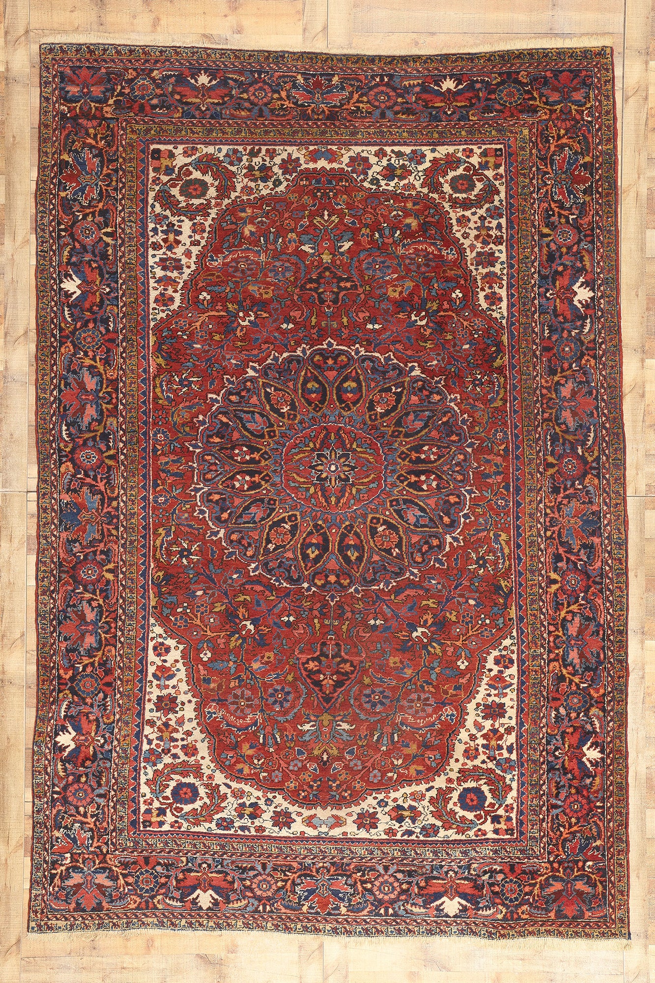 8 x 12 Antique Persian Heriz Rug 78641