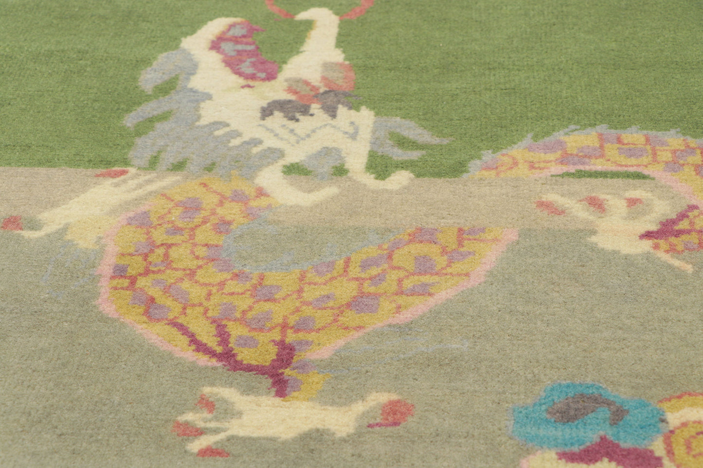 9 x 12 Modern Green Chinese Art Deco Rug 30921