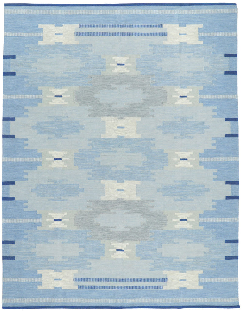 9 x 12 Sky Blue Swedish Inspired Kilim Rug 30967