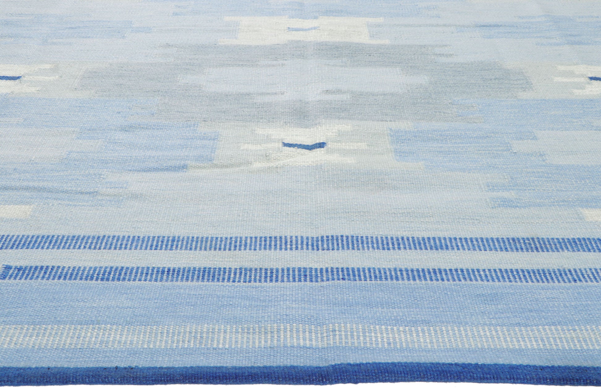 9 x 12 Sky Blue Swedish Inspired Kilim Rug 30967