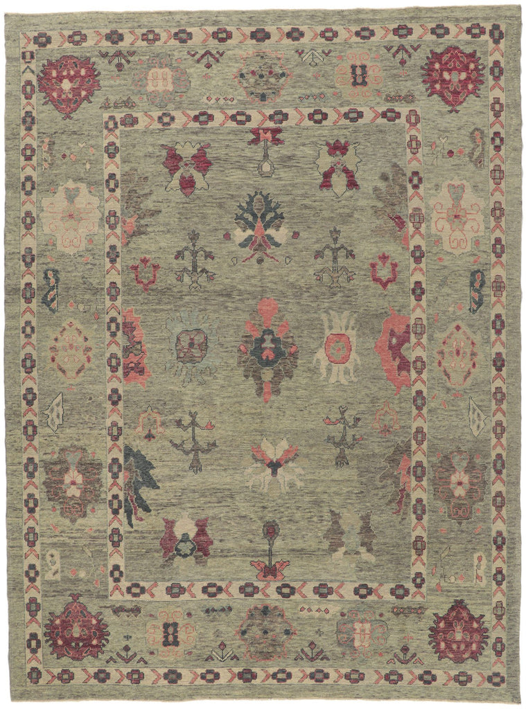 9 x 12 Colorful Turkish Oushak Rug 53863